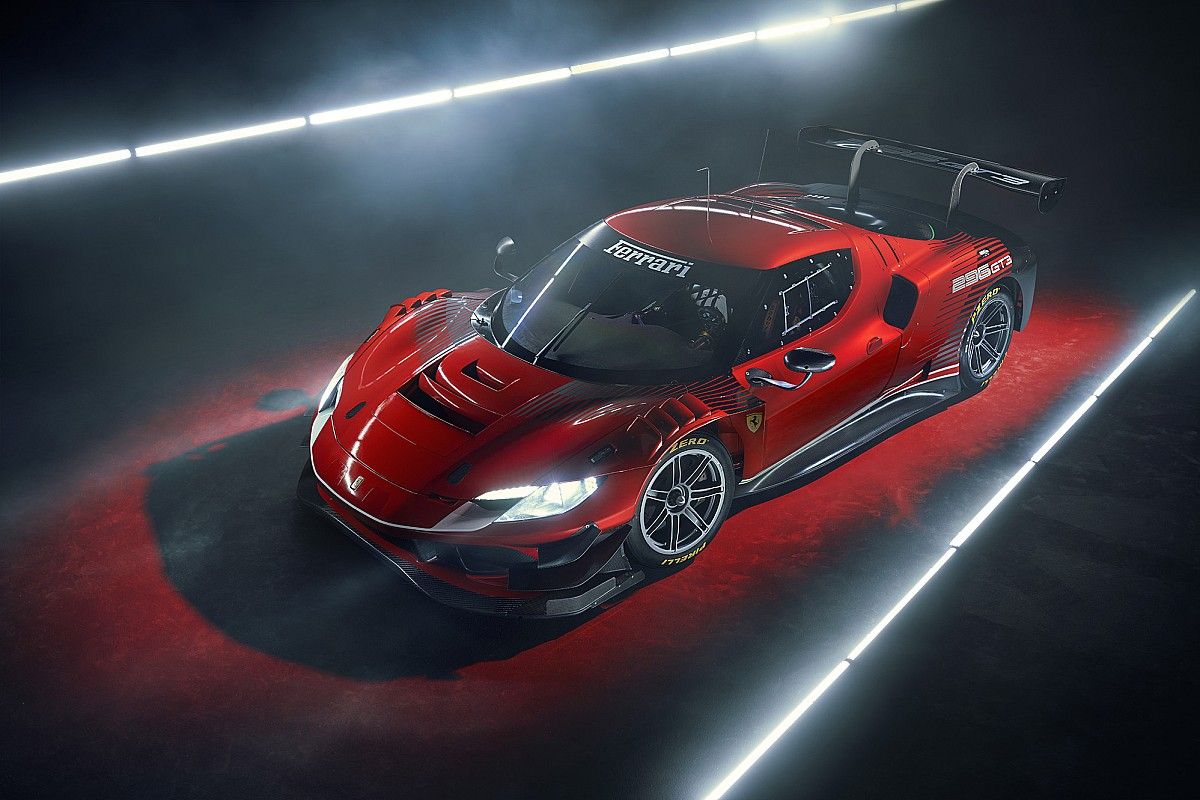 Ferrari 296 GT3 vermelho, imagem de referência do modelo